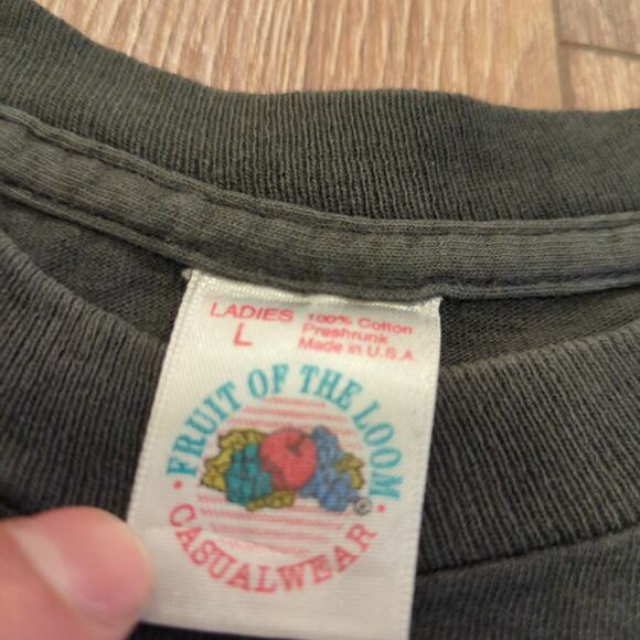 VTG Women Only Ladies Size Large Beauty Strength Endurance Single Stitch 90s - Picture 3 of 8